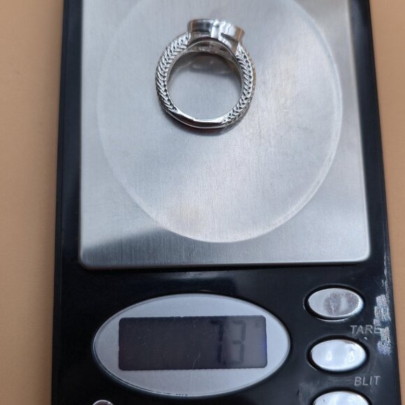 Size 7.25 Sterling Silver Quality Large Oval Cubic Zirconia Ring A4514 - Picture 9 of 9